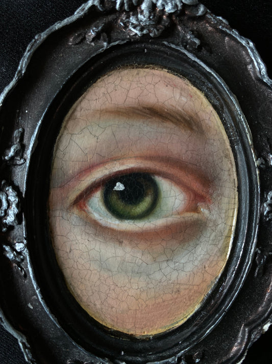 Small Lowers Eye Painting, Original oil painting on small frame , Small Oil painting miniature by Nesibe Bicici